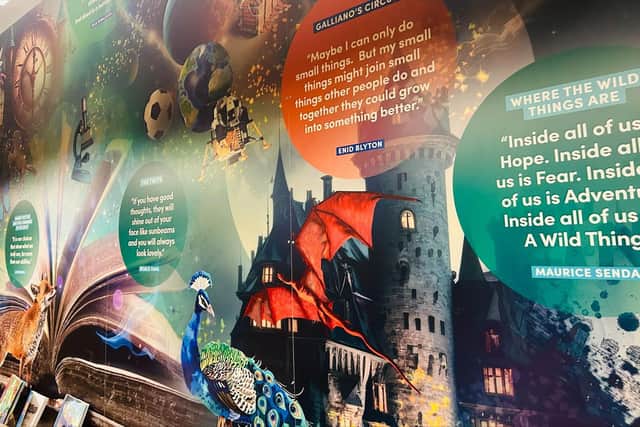 The new mural at Woodlea's library