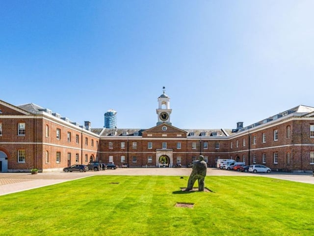 The listing says: "Beals are delighted to welcome to market this stunning two double bedroom ground floor apartment situated in The Vulcan Building built circa 1812. The property is nestled in the popular location of Gunwarf Quays and benefits from allocated parking and two visitors parking spaces. Arrange a viewing today to avoid disappointment."