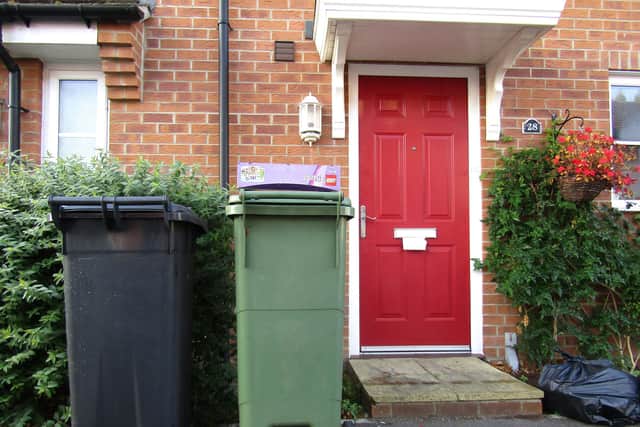 A black rubbish bin and green recycling bin pictured in Milton