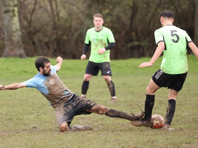 Wicor Mill (blue) v Bedhampton. Picture by Kevin Shipp