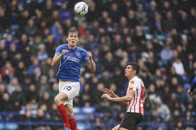 Sean Raggett produced another impressive display as Pompey hammered Sunderland 4-0 on Saturday. Picture: Jason Brown/ProSportsImages