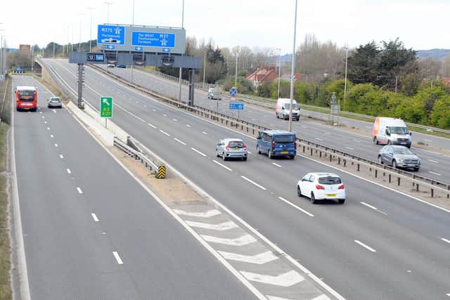 The M27 junction 12 for Portsmouth
Picture: Sarah Standing (310320-7567)