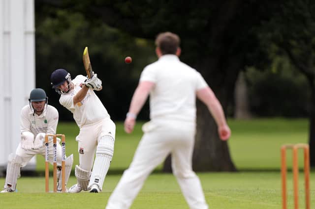 James Headen hits out on his way to an unbeaten 86 for Fareham & Crofton 2nds at Bedhampton. Picture: Chris Moorhouse