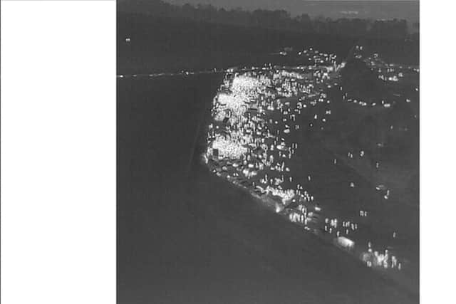 The rave at Steyning as viewed from a police helicopter Picture: Sussex Police