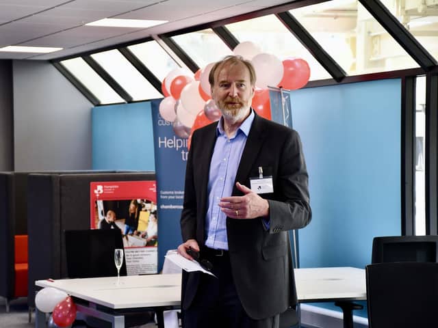 Ross McNally, Hampshire Chamber’s chief executive and executive chairman, at the opening of the new head office in the Fareham College business centre.