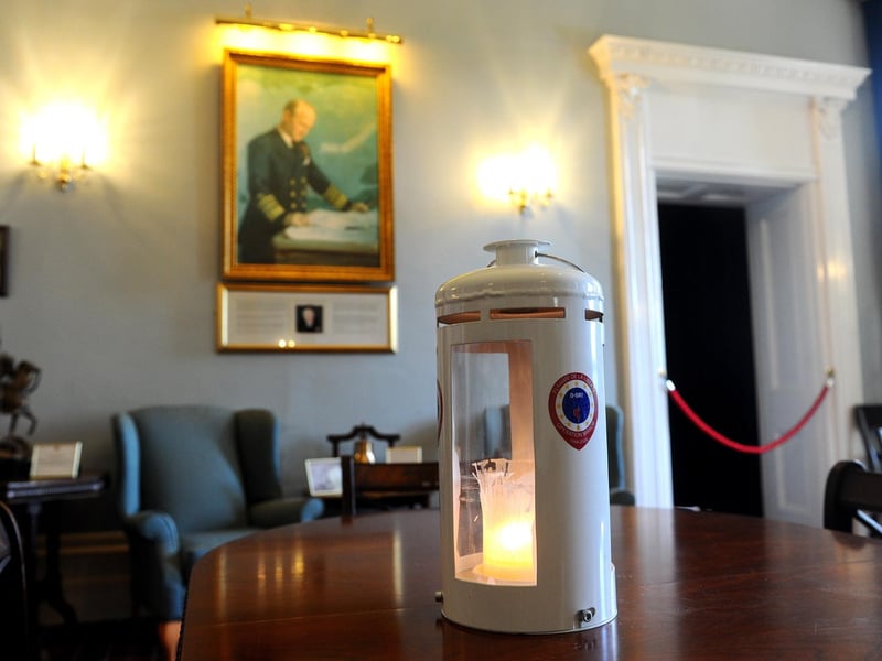 The Freedom Flame inside Southwick House to mark the D-Day 80th anniversary. Picture: Sarah Standing (230524-9251)