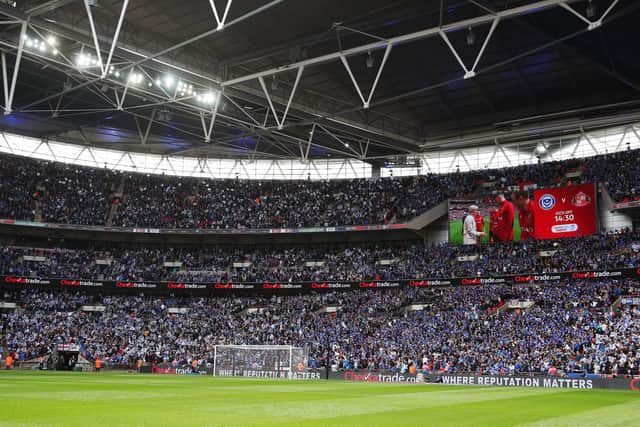 Pompey fans at Wembley last year
