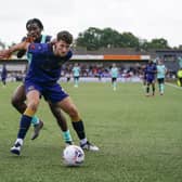 Pompey youngster Destiny Ojo in action against Hawks this summer. Pompey have sent staff to watch the striker on loan at Poole Town, while West Leigh Park is a regular scouting destination for Blues staff.