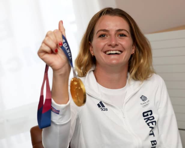 Eilidh McIntyre with her gold medal from the Tokyo Olympics
Picture: Sam Stephenson