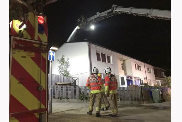 Firefighters at a blaze in Bredenbury Crescent, Paulsgrove.  Picture: Mark Chapman
