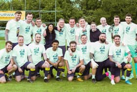 The combined Moneyfields and Baffins XI that took part in the Mason Peddle charity fundraiser. Picture by Nathan Lipsham