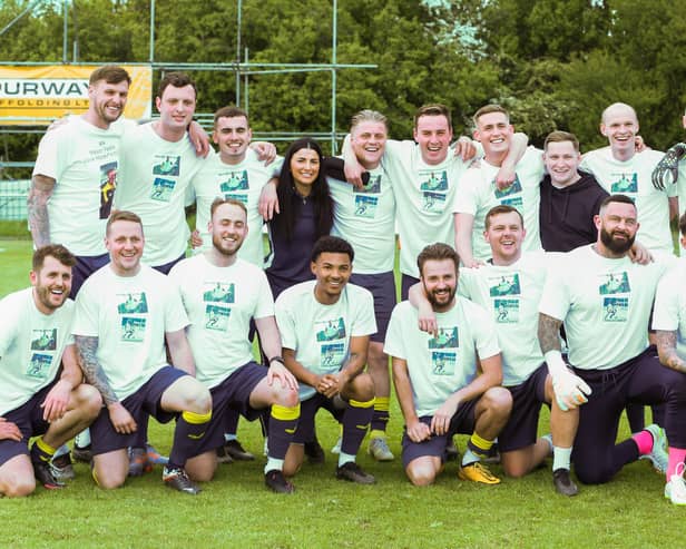 The combined Moneyfields and Baffins XI that took part in the Mason Peddle charity fundraiser. Picture by Nathan Lipsham
