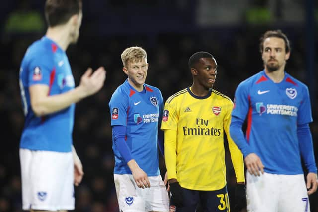 Ross McCrorie , second left, against Arsenal this week. Pic: PinPep Media / Joe Pepler