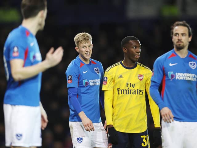 Ross McCrorie , second left, against Arsenal this week. Pic: PinPep Media / Joe Pepler