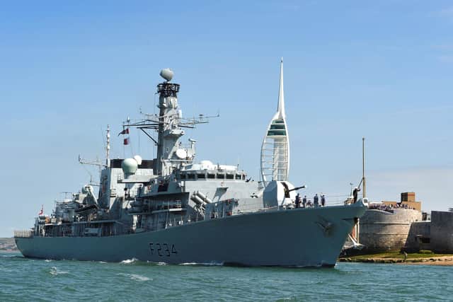 HMS Iron Duke as commissioned into the Royal Navy fleet in 1993.