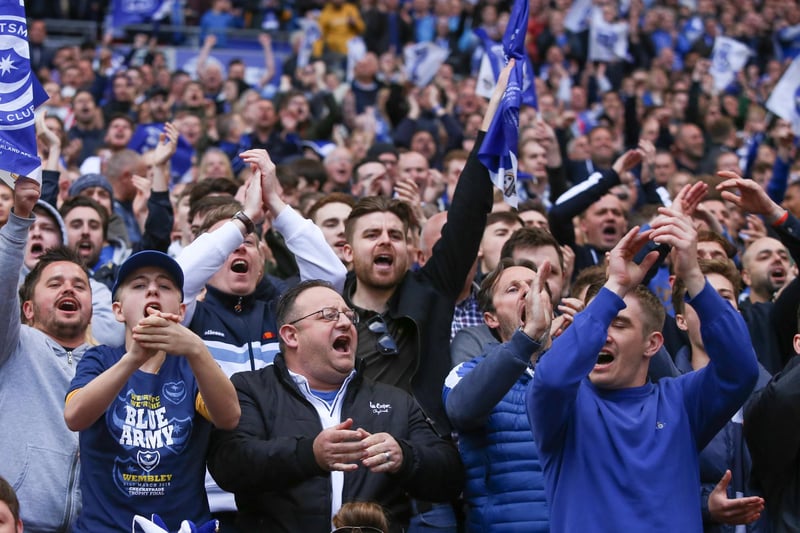 Pompey fans at Wembley against Sunderland in the Checkatrade Trophy final on March 31, 2019. Picture: Habibur Rahman