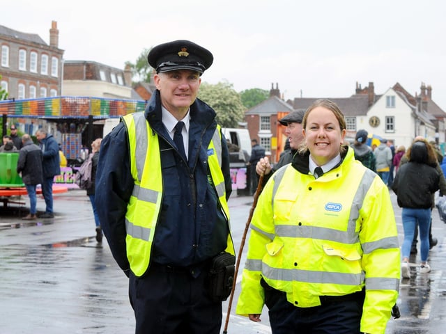 RSPCA chief inspector Paul Williams and deputy chief inspector Hannah Nixon. Picture: Sarah Standing (200522-5692)