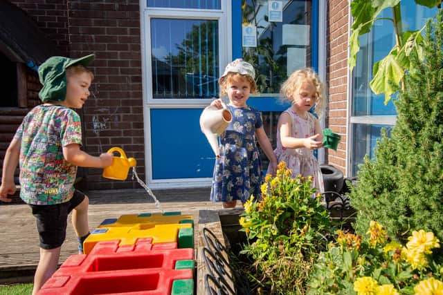 7 September 2021
Mill Hill Nursey in Waterlooville has scooped the Best Little Seedlings prize for its project, Growing Places
Pictured: Children pouring water on the plants.
Picture: Habibur Rahman