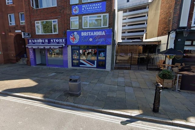 Britannia Fish and Chips, Portsmouth, has a Google rating of 4.3 with 402 reviews.
