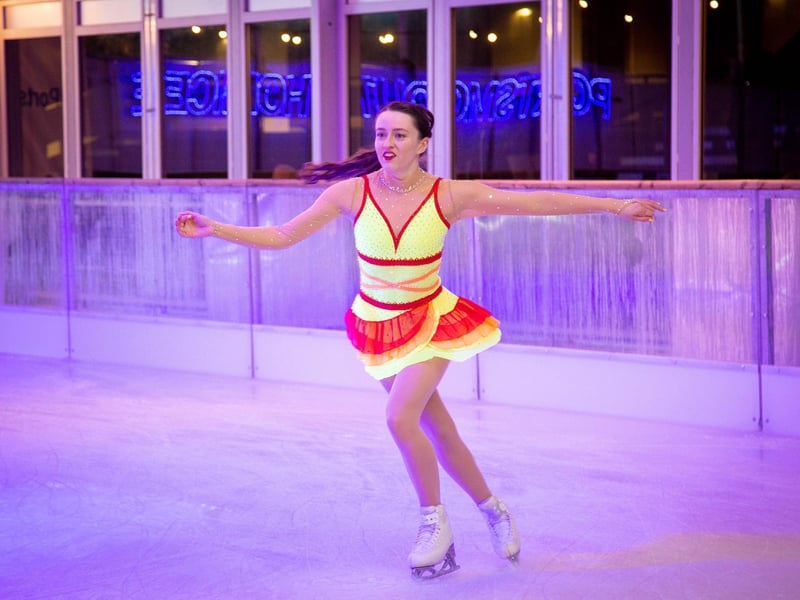 Launch night of Portsmouth On Ice 2023 at Portsmouth Guildhall Walk on Friday 24th of Novermber 2023.
Pictured: People skating on ice
Picture: Habibur Rahman