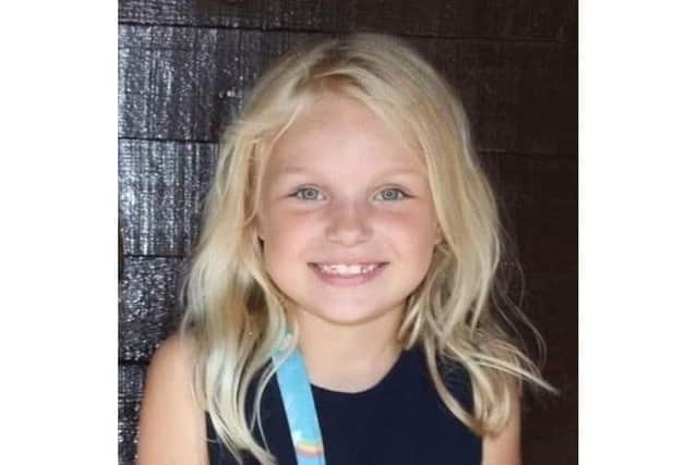 A fundraiser has been set up for Sophie Fairall, 9, who has been diagnosed with a rare soft tissue cancer. Pictured: Sophie Fairall