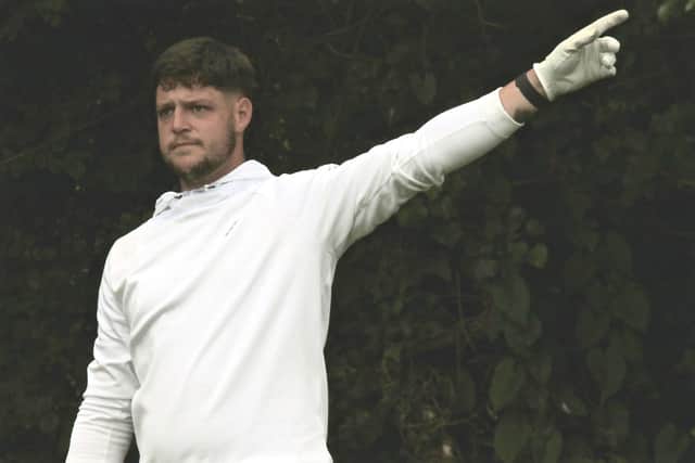 Rowlands Castle’s Harry Fairclough pictured on the 16th at Shanklin & Sandown in the quarter-final of the 120th Hampshire, Isle of Wight and Channel Islands Amateur Championship. Picture: Andrew Griffin