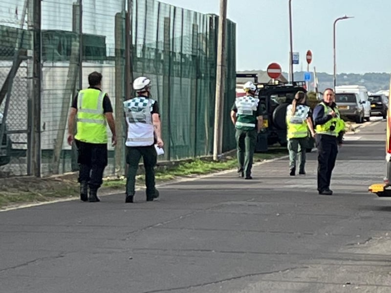 Migrants arriving in Portsmouth on Sunday evening