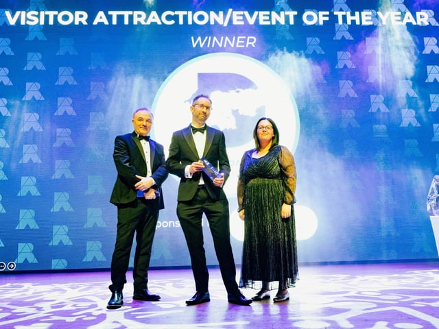 David Williams, head of marketing, Wightlink Ferries with Visitor Attraction/Event of the Year winners The D Day Story.   Picture: Keith Woodland (270321-137)