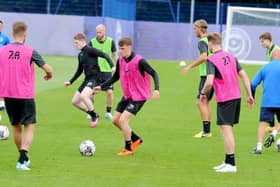 Pompey were back for pre-season training at their Hilsea training base. Picture: Sarah Standing (290623-8910)