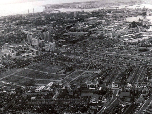 The redevelopment of Buckland, Portsmouth, in October 1968.