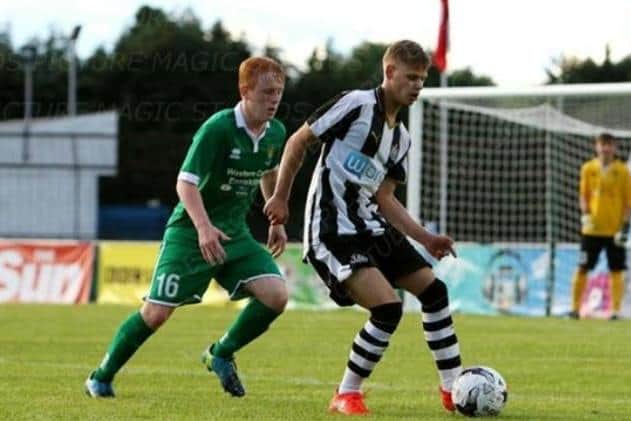 Olly Long, right, during his time at Newcastle United