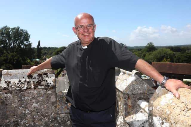 Rev Simon Brocklehurst at the church. Picture: Sam Stephenson.