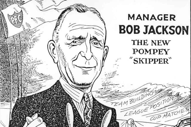 A cartoon drawing of former Pompey manager Bob Jackson