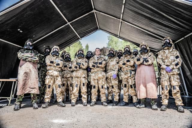 British medics at the decontamination station they built and used during the exercises. Image by NATO
