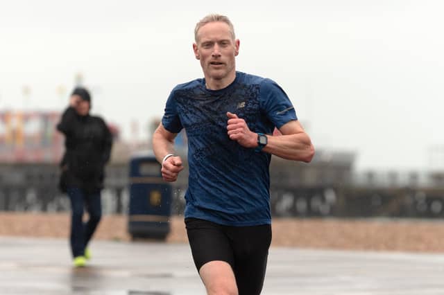 James Baker on his way to victory in the Southsea parkrun. Picture: Keith Woodland (010421-13)