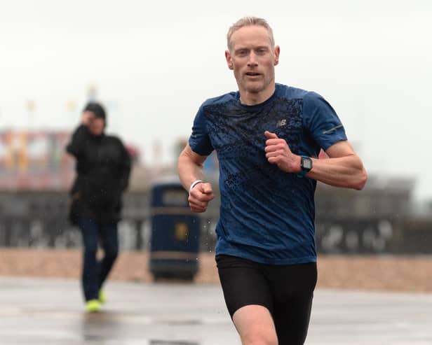 James Baker on his way to victory in the Southsea parkrun. Picture: Keith Woodland (010421-13)