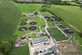 A drone picture of Petersfield Wastewater Treatment Works