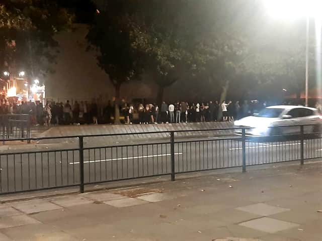 Astoria crowds filmed last week