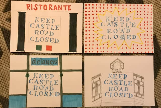 Portsmouth High School student Eve Mellor is calling on the council to keep Castle Road closed to cars. Pictured: Eve's postcards.
Picture: Laura Mellor