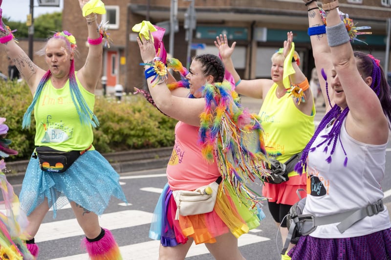 The colourful procession in full swing at the Paulsgrove and Wymering Carnival.