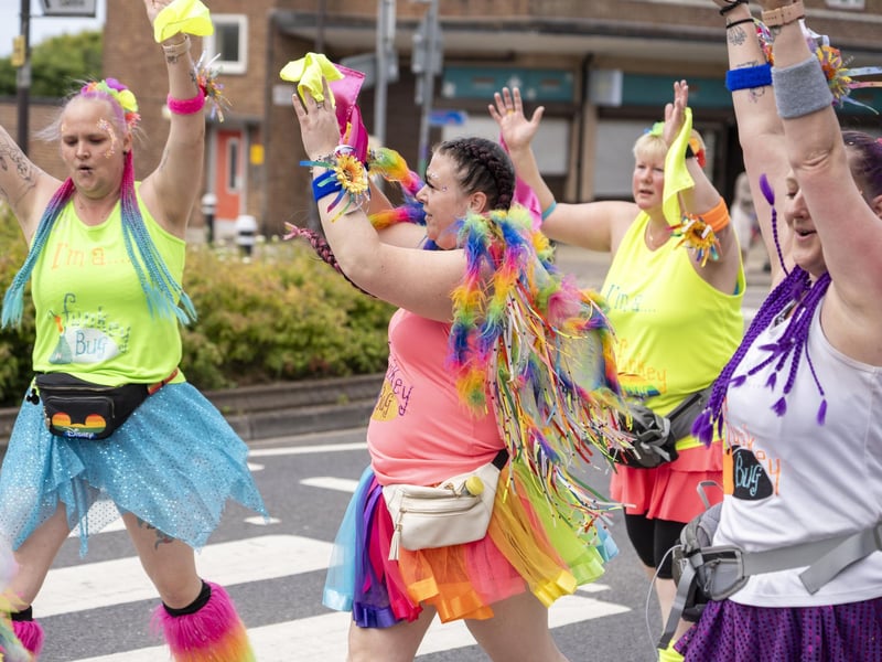 The colourful procession in full swing at the Paulsgrove and Wymering Carnival.