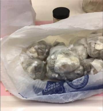 Drugs seized from Luke Goldsmith's home on September 17, 2018. This was identified as crack cocaine and heroin by police investigating the Essex Boys organised crime group. Picture: Hampshire police