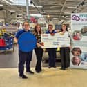 From left to right, Gemma (Tesco Fratton Community Champion), Hollie (Enable Ability), Tesco colleague, and Mia (Enable Ability)