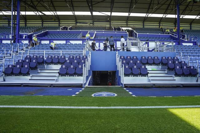 The new-look South Stand will be fully operational and at capacity for the first time for Saturday's visit of Lincoln. Picture: Jason Brown/ProSportsImages