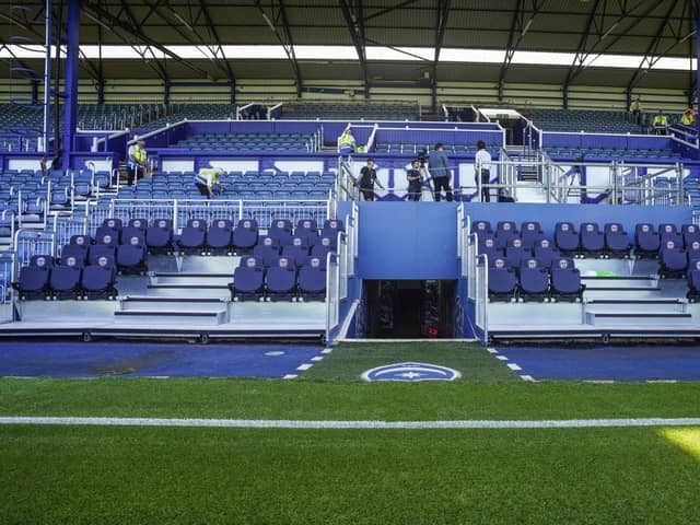 The new-look South Stand will be fully operational and at capacity for the first time for Saturday's visit of Lincoln. Picture: Jason Brown/ProSportsImages