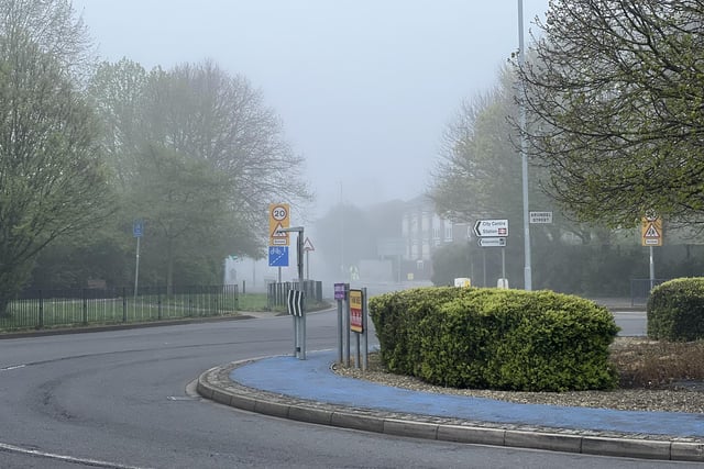 Heavy fog has blanketed Portsmouth this morning.