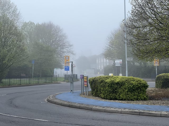 Heavy fog has blanketed Portsmouth this morning.