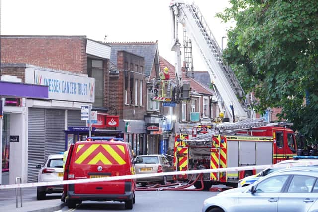 Fire crews attending an incident in Cosham High Street on August 6, 2021. Picture: Mark Cox