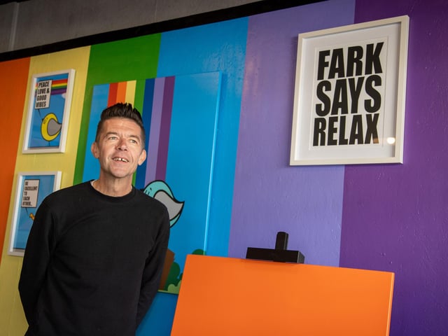 Local residents were invited to join the Southsea Mini Art Trail on Sunday, with various local artists displaying their work around Albert Road and the surrounding area.
Pictured - Owner of Corner Collectiv, Artist Fark
Photos by Alex Shute