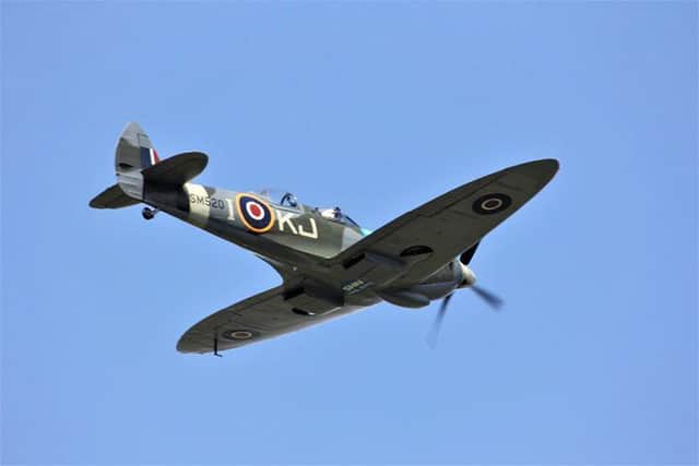 The Spitfire flying over Waterlooville. Picture: Daniel Cowdrey